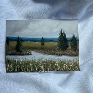 “Falling Into Blue” soft pastel painting